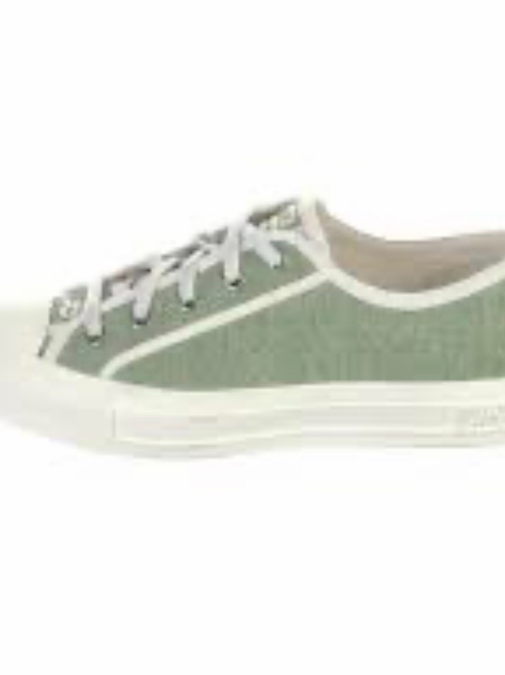 Dior Mint Green Canvas Low-Top Sneakers with White Accents